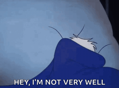 Cartoon Character Lying In Bed Saying Not Well GIF