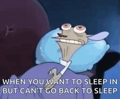 Cartoon Character Lying In Bed With Pillow GIF