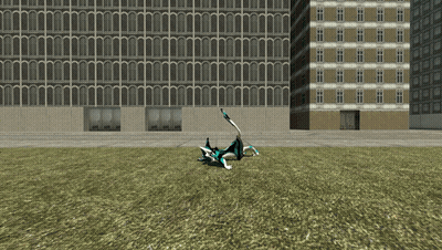 Cartoon Character Lying In Front Of Building GIF