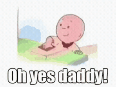 Cartoon Character Lying On Bed With Oh Yes Daddy GIF