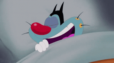 Cartoon Character Lying On Bed With Red Tongue GIF