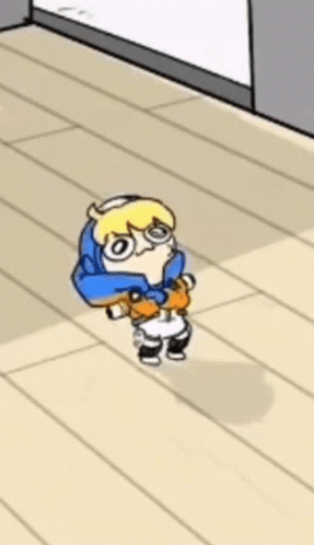 Cartoon Character Lying On Floor GIF