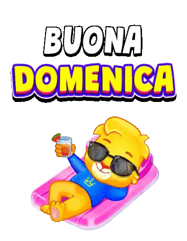 Cartoon Character Lying On Pink Raft Sticker
