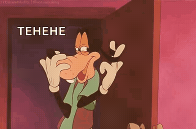 Cartoon Character Making Funny Face At Door GIF