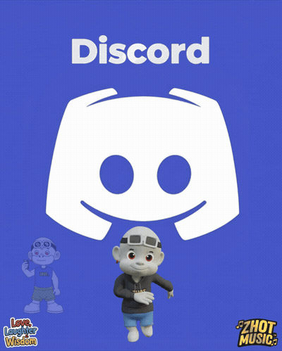 Cartoon Character Next To Discord Logo GIF
