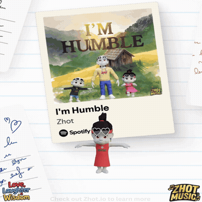 Cartoon Character Next To I'm Humble Poster GIF
