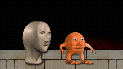 Cartoon Character Next To Man Saying Ah GIF