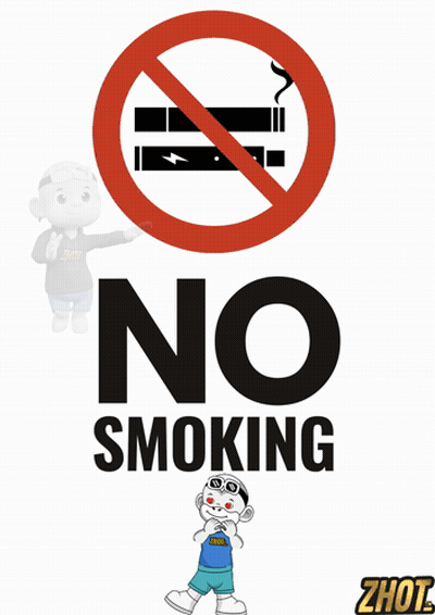 Cartoon Character Next To No Smoking Sign GIF