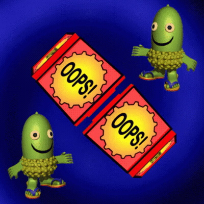 Cartoon Character Next To Oops Boxes GIF