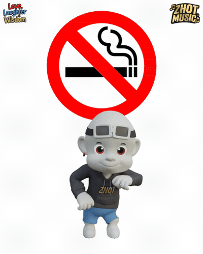 Cartoon Character No Smoking Sign GIF