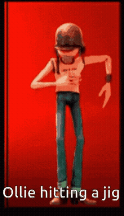 Cartoon Character Ollie Hitting A Jig GIF