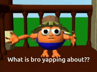 Cartoon Character On Balcony What Bro Yapping About GIF