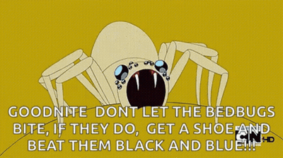 Cartoon Character On Couch Goodnite Do N't Let The Bedbugs Bite GIF