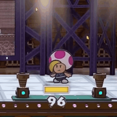 Cartoon Character On Stage With Score 96 GIF