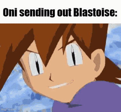 Cartoon Character Oni Sending Out Blastoise