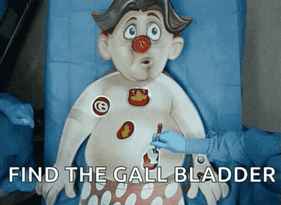 Cartoon Character Operation Find The Gall Bladder GIF