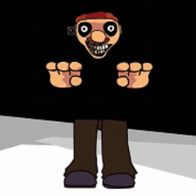 Cartoon Character Outstretched Hands Black Wall GIF