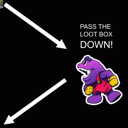 Cartoon Character Passes Loot Box GIF