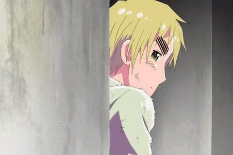 Cartoon Character Peeking From Behind Curtain GIF