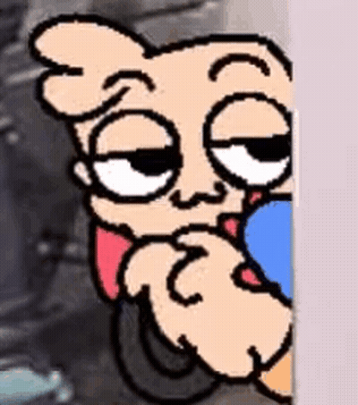Cartoon Character Peeking From Behind Wall Making Face GIF