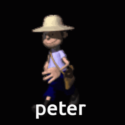 Cartoon Character Peter Wearing Hat Carrying Bag GIF