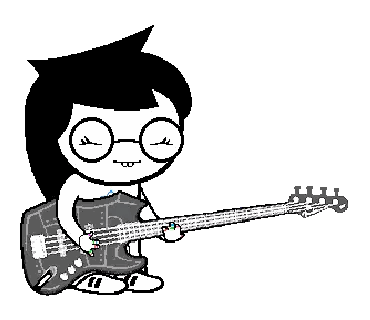 Cartoon Character Playing Bass Guitar Sticker