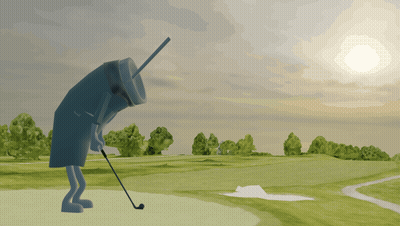 Cartoon Character Playing Golf GIF
