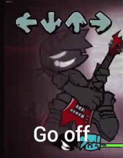 Cartoon Character Playing Guitar Go Off GIF