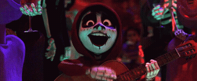 Cartoon Character Playing Guitar In Crowd GIF