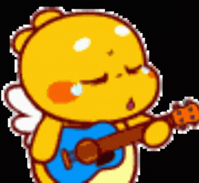 Cartoon Character Playing Guitar With Eyes Closed GIF