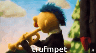 Cartoon Character Playing Trumpet GIF