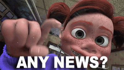 Cartoon Character Pointing Saying Any News GIF