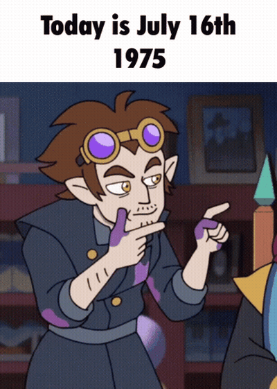Cartoon Character Pointing To July 16 1975 GIF