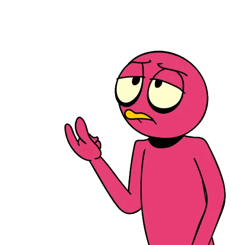 Cartoon Character Pointing With Sad Look Sticker