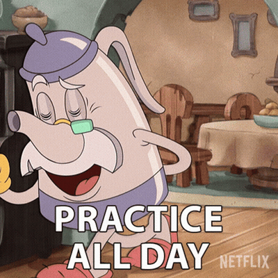 Cartoon Character Practice All Day GIF
