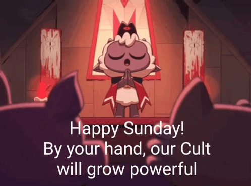 Cartoon Character Praying Happy Sunday GIF