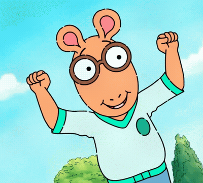 Cartoon Character Raising Arms GIF