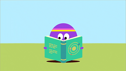 Cartoon Character Reading Book Fast Bar Exam GIF