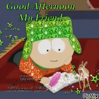 Cartoon Character Reading Book Good Afternoon My Friend GIF