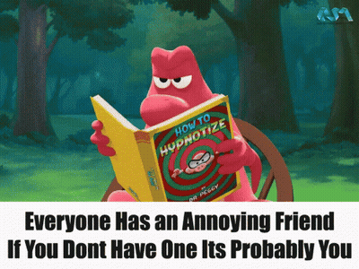 Cartoon Character Reads How To Hypnotize Book GIF