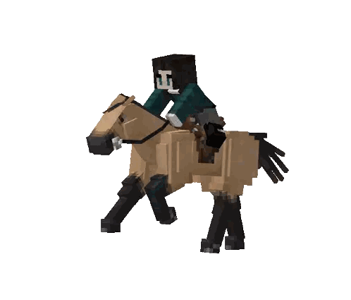 Cartoon Character Riding Horse With H Sticker