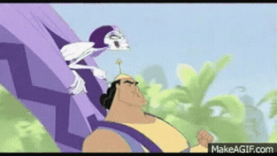 Cartoon Character Riding Man In Purple Dress GIF
