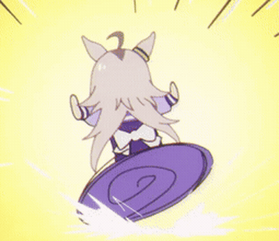 Cartoon Character Riding Purple Swirl GIF