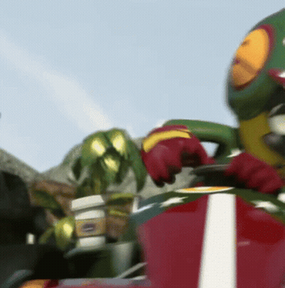 Cartoon Character Riding Red Motorcycle GIF