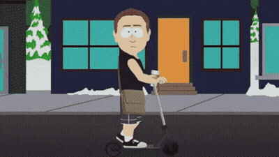 Cartoon Character Riding Scooter GIF