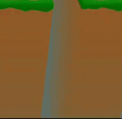 Cartoon Character Riding Skateboard on Dirt Road
