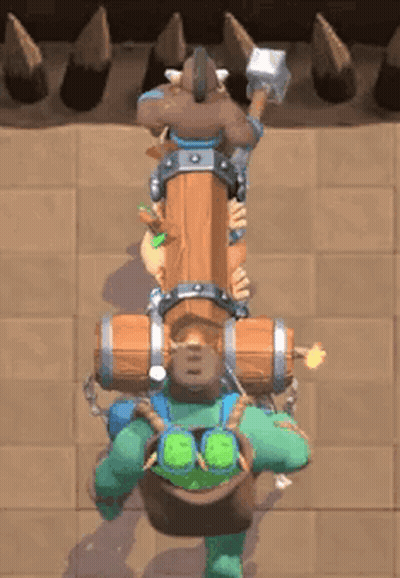 Cartoon Character Riding Wooden Horse GIF