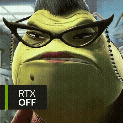 Cartoon Character RTX Off GIF