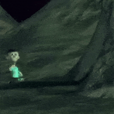 Cartoon Character Running And Pointing GIF