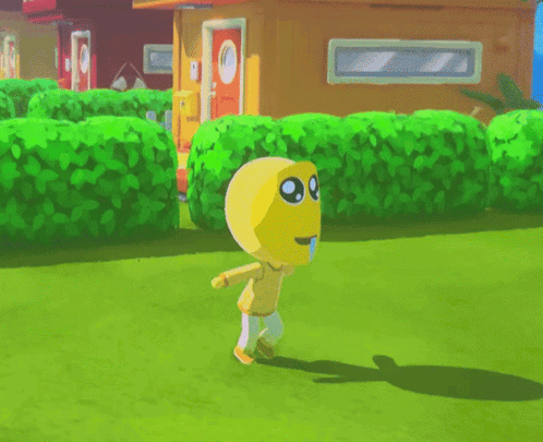 Cartoon Character Running In Front Of House GIF